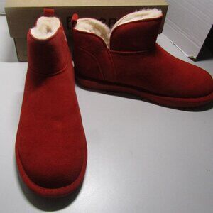 Bearpaw Women's Annabelle Suede Boot Water Stain Repellent Red Alert 10M NIB